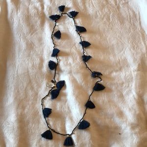 Navy Tassel Necklace